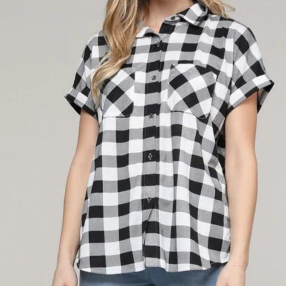 PLAID TUNIC SHIRT